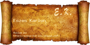 Eszes Karion névjegykártya